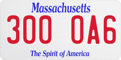 MA license plate 300OA6