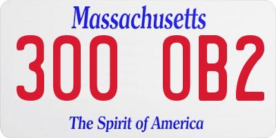MA license plate 300OB2