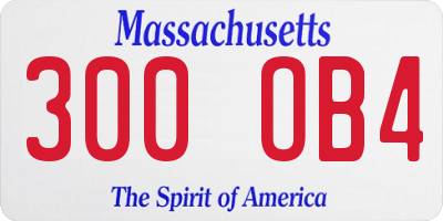 MA license plate 300OB4