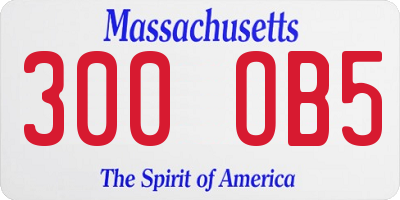 MA license plate 300OB5
