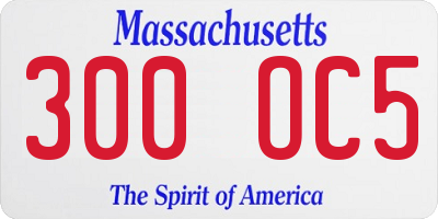 MA license plate 300OC5