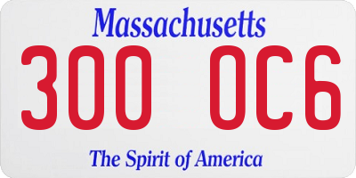 MA license plate 300OC6