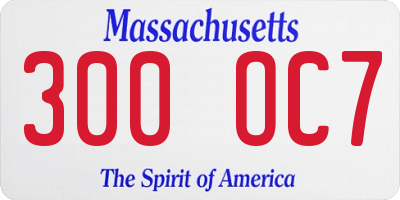MA license plate 300OC7