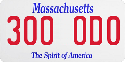 MA license plate 300OD0