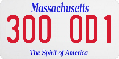 MA license plate 300OD1
