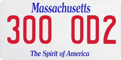 MA license plate 300OD2