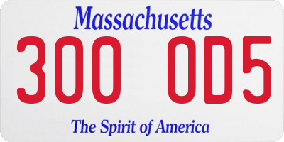 MA license plate 300OD5