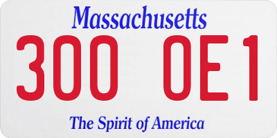 MA license plate 300OE1