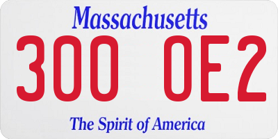 MA license plate 300OE2