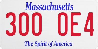 MA license plate 300OE4