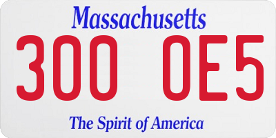 MA license plate 300OE5