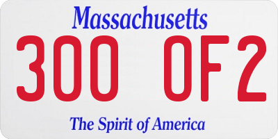 MA license plate 300OF2