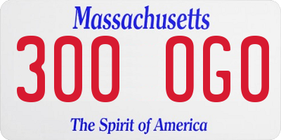 MA license plate 300OG0