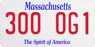 MA license plate 300OG1