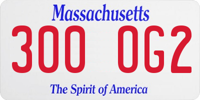 MA license plate 300OG2