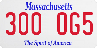 MA license plate 300OG5