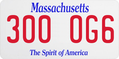 MA license plate 300OG6