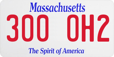 MA license plate 300OH2