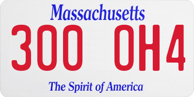 MA license plate 300OH4