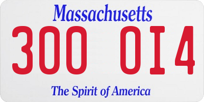 MA license plate 300OI4