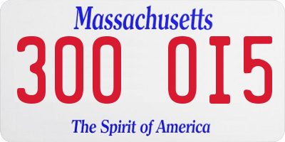 MA license plate 300OI5