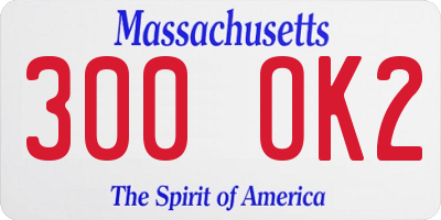 MA license plate 300OK2