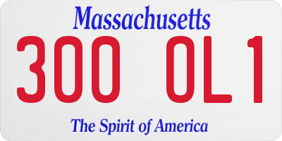 MA license plate 300OL1