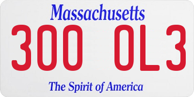 MA license plate 300OL3