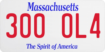 MA license plate 300OL4