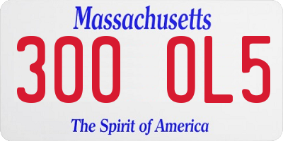 MA license plate 300OL5