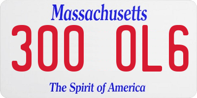 MA license plate 300OL6