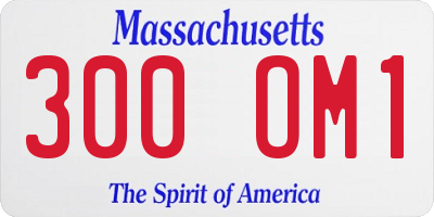MA license plate 300OM1