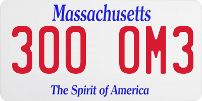 MA license plate 300OM3