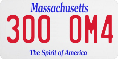 MA license plate 300OM4