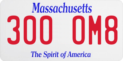 MA license plate 300OM8