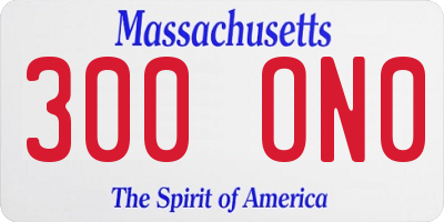 MA license plate 300ON0