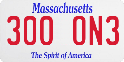 MA license plate 300ON3
