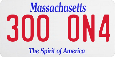 MA license plate 300ON4