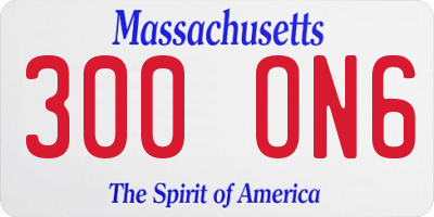 MA license plate 300ON6