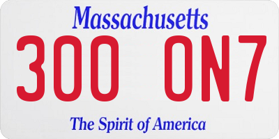 MA license plate 300ON7