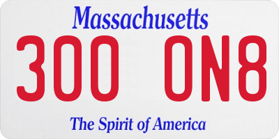 MA license plate 300ON8