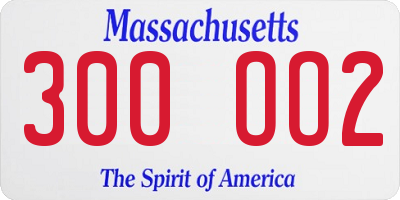MA license plate 300OO2