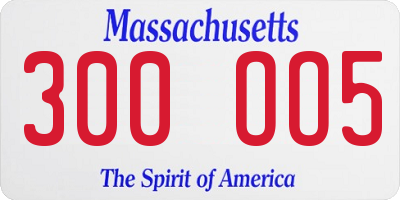 MA license plate 300OO5
