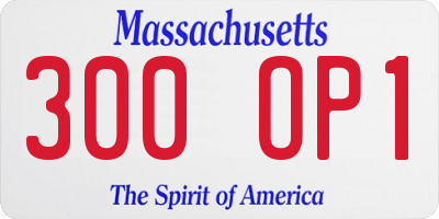 MA license plate 300OP1