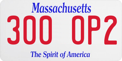 MA license plate 300OP2