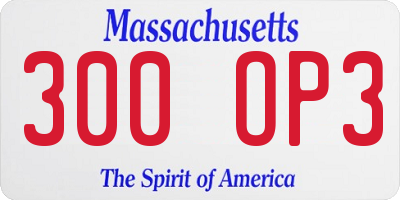 MA license plate 300OP3