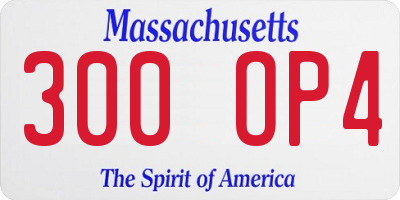 MA license plate 300OP4