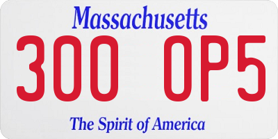 MA license plate 300OP5