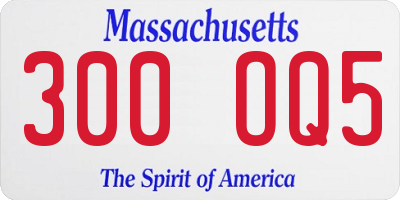 MA license plate 300OQ5