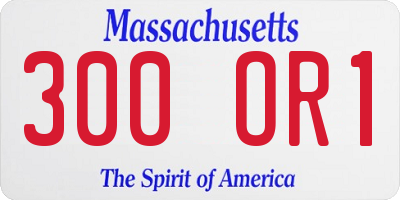 MA license plate 300OR1